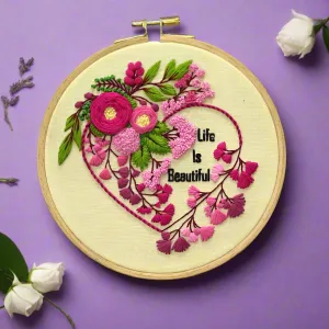 Blooming Heart of Love Embroidery Kit