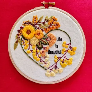 Blooming Heart of Love Embroidery Kit for Adults and Advanced Stitchers