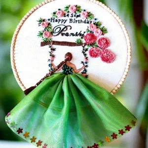 Happy Birthday Girl Embroidery Hoop